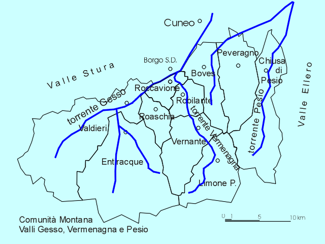 Mappa iniziale della Comunità Montana