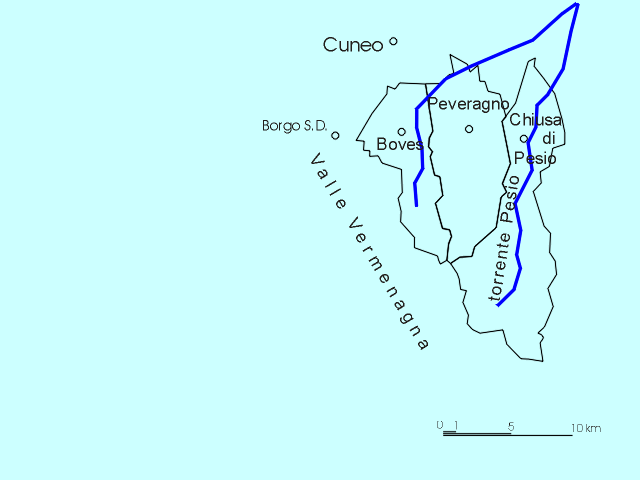 mappa della valle Pesio