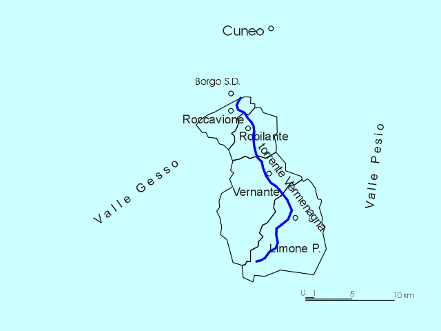 mappa della valle Vermenagna