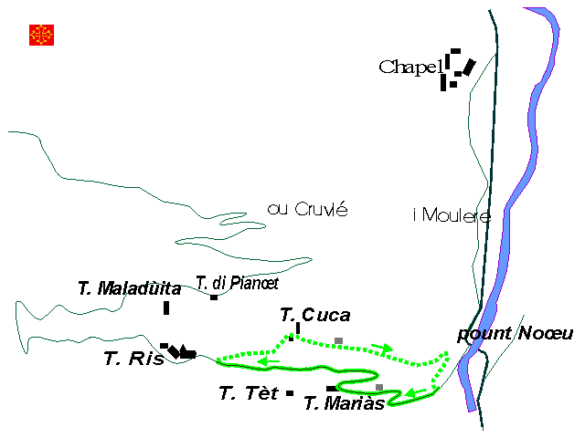 mappa del percorso in localit� Agnelli